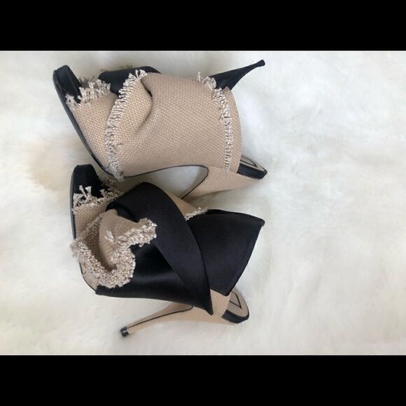 [no.21] burlap and satin “knot” heels #13 - Picture 2 of 8